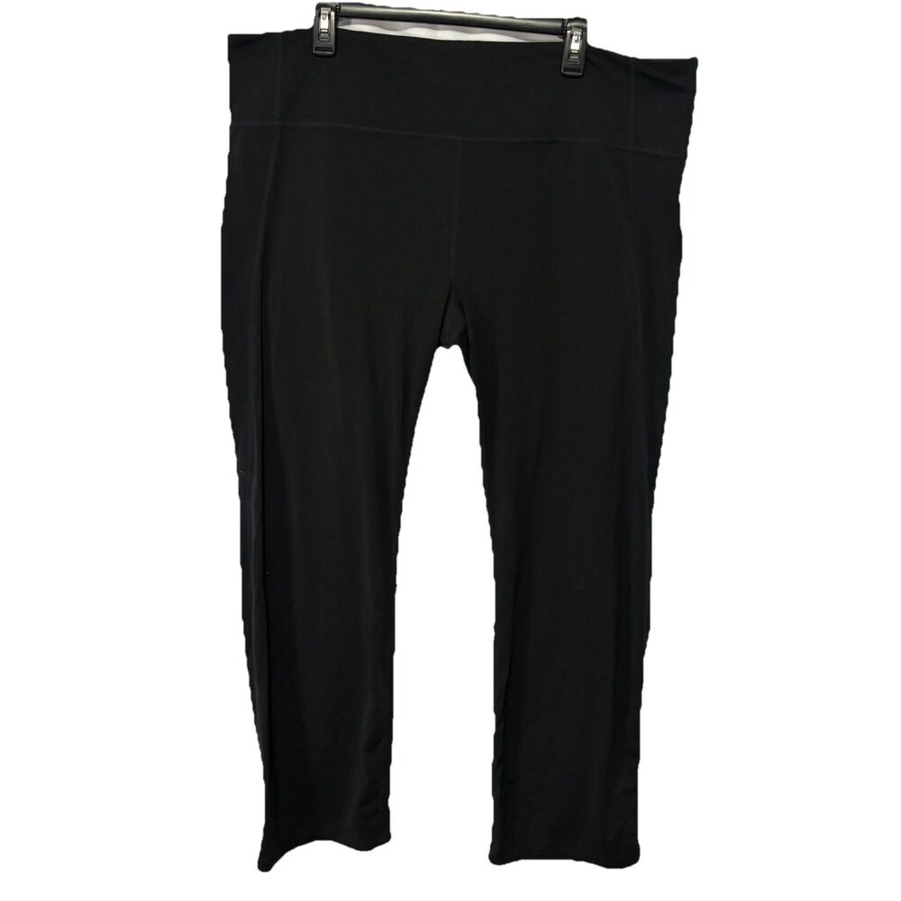 Athleta Elation Flare Leg Pants Black 2X Pull On Stretch Soft Yoga Athleisure